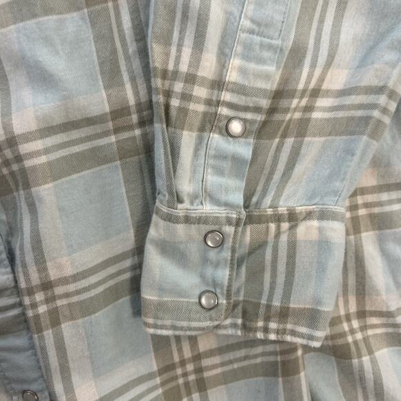 Levi's Women's Size Pearl Snap Button Long Sleeve Shirt Plaid Western Sz Small - Picture 5 of 8